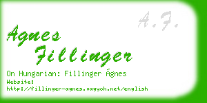 agnes fillinger business card